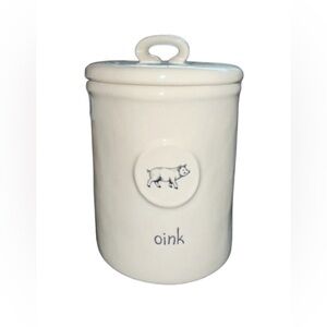 NEW Rae Dunn OINK 🐖 Baby Canister with Loop Handle